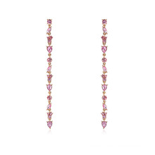 Long Hanging Colorful Crystal Earrings for Elegant Girls